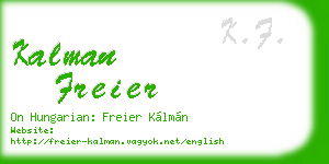 kalman freier business card