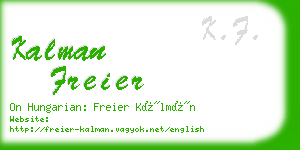 kalman freier business card